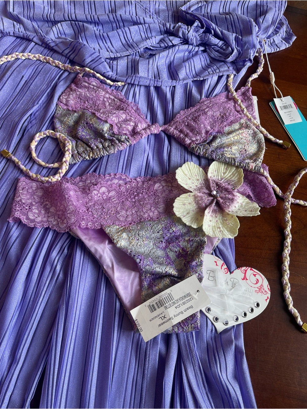 NWT beach bunny coverup size M and matching bikini set size XL - Picture 8 of 16